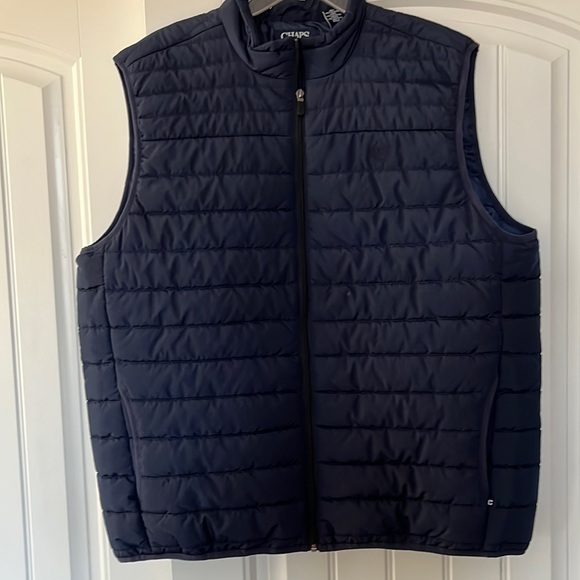 Chaps Men's Navy Sleeveless Front Pocket Puffer Vest Jacket Size XL - Picture 1 of 10